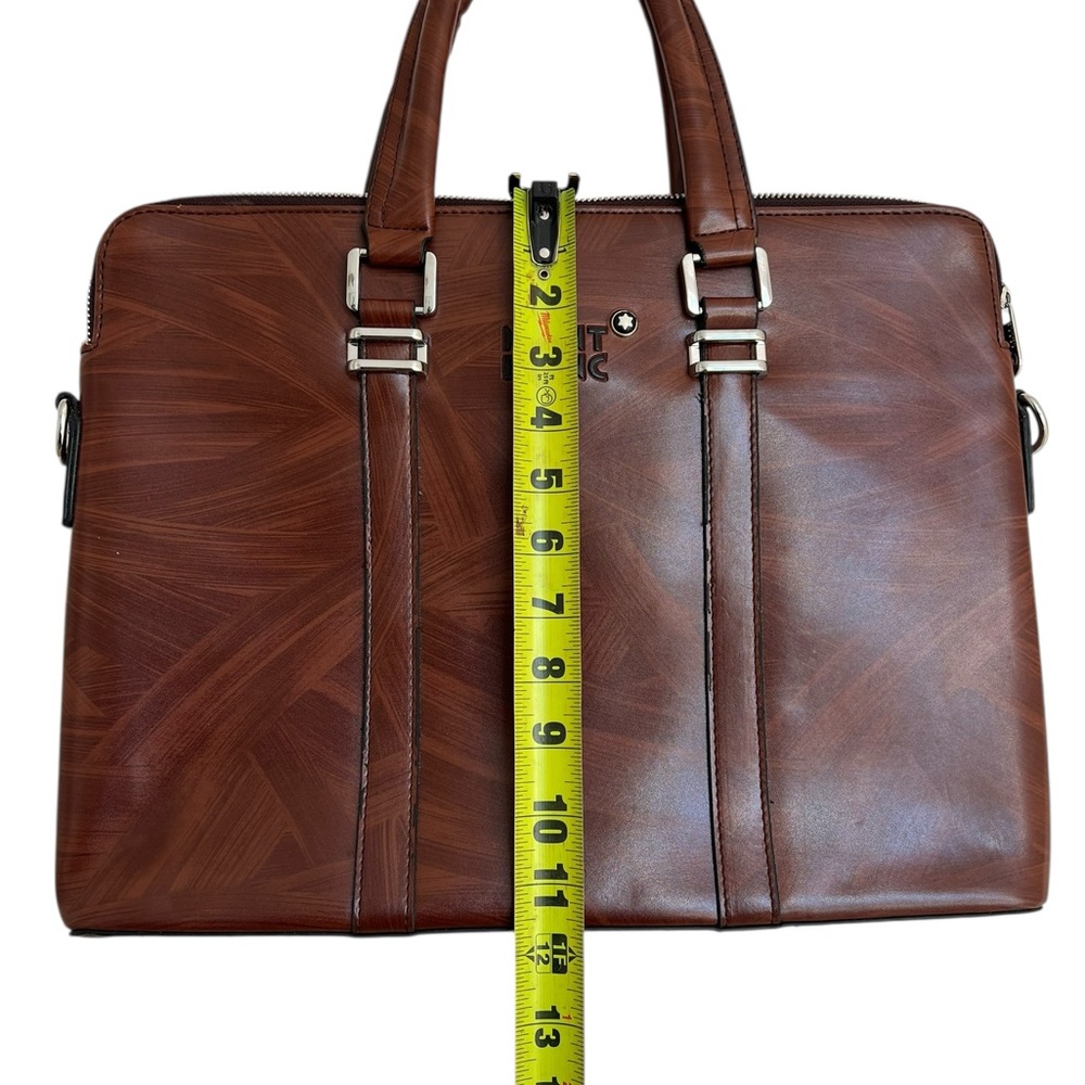Mont Blanc Rich Brown Leather Briefcase - Picture 7 of 14